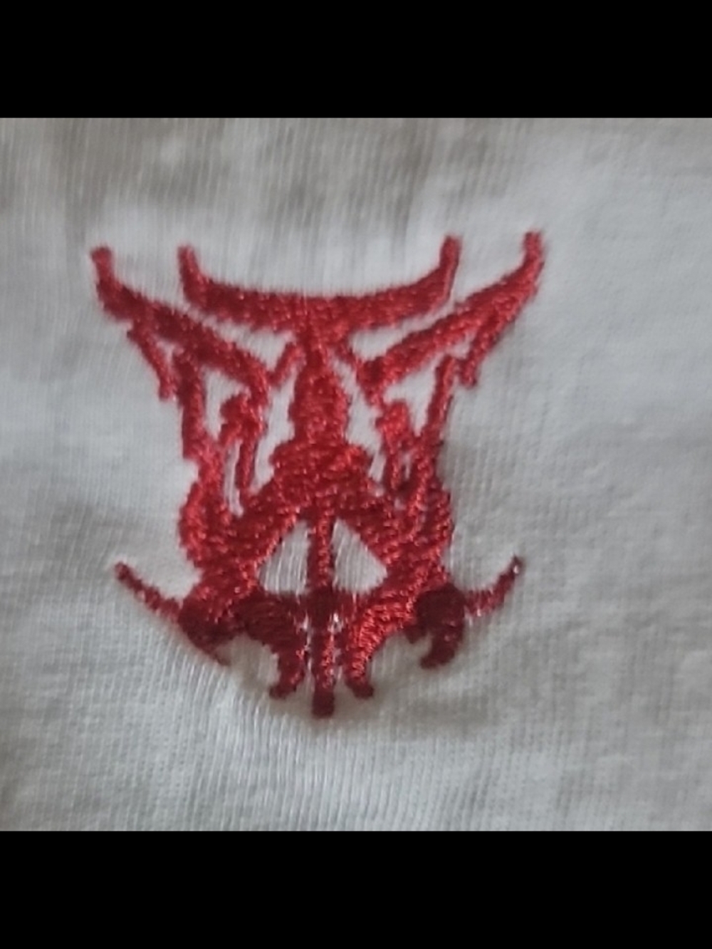 White Embroidered Graphic Tee Big Ryat Design Men's L - Picture 8 of 9